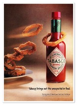 Tabasco Brand Pepper Sauce Onion Rings Vintage 1992 Full-Page Print Maga... - £7.63 GBP