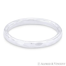 2.2mm Hammered-Finish Stackable Fashion Ring / Band in Solid 925 Sterlin... - $25.49