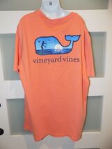 Vineyard Vines Orange Blue Whale Sunset Paddle Boarding SS Shirt Size XL... - $16.91
