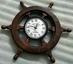 Ship Wheel Clock Nautical Clock Best Wall Decor - $162.80