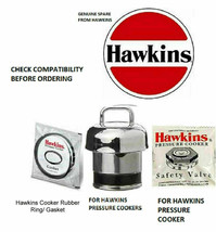 Hawkins Cooker Spare Parts Set- Gasket(A10-09 / BG1), Whistle &amp; Safety V... - $17.68