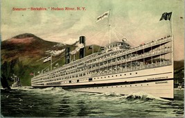 Vtg Cartolina 1914 Hudson Fiume New York Ny - Steamer Berkshire Valentine &amp; Sons - £33.62 GBP