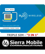 H2O WIRELESS SIM CARD Triple &quot;3 in 1&quot;  NANO • GSM 4G 5G LTE • USPS TRACKING - £6.24 GBP