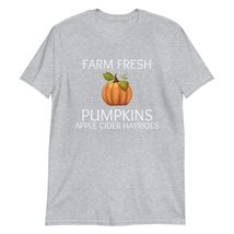 Farm Fresh Pumpkin Apples Hayrides Cider T-Shirt | Women Cute Pumpkins Fall Shir - £15.44 GBP