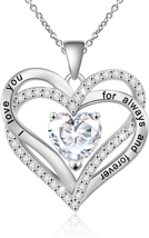 Gifts for Wife Girlfriend Her, Birthstone Necklaces for Women &amp; Girls, Love Hear - £51.82 GBP