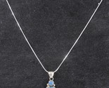 Navajo Sterling Silver Blue Heart Lapis Stone Pendant Necklace Marked T ... - $28.71