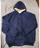 CARHARTT MEN&#39;S 3x HEAVYWEIGHT ACTIVE FR JACKET WITH HOOD NAVY - $61.10 CAD