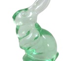 Fenton Art Glass Green Rabbit Bunny Figurine Miniature  2.75&quot; vintage - $24.70