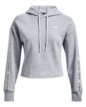 Under Armour Womens Striped at Sleeves Fleece Casual Hoodie Size S Color Gray - £56.83 GBP
