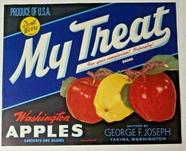 Vintage My Treat Original 1940s Yakima, WA Washington Apples Crate Label  (Z2) - £14.93 GBP