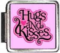 Hugs And Kisses Italian Charm Bracelet Jewelry Link A10392 - £6.15 GBP