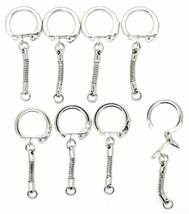 50pcs Split Keychain Ring Parts Snake Chain With Snap End And Jump Ring Keychain - £21.25 GBP
