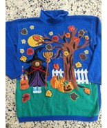 Vintage Gladys Bagley Sweater women sz Medium M Halloween Witch bear can... - £38.33 GBP