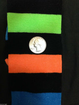 Black Bright Rainbow Stripes Knee Highs SOCKS-Rockabilly Soccer Volleyball Clown - £3.32 GBP