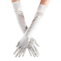 Bridal Prom Costume Adult Satin Gloves Ivory Solid Opera Length New Party - $12.59