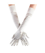 Bridal Prom Costume Adult Satin Gloves Ivory Solid Opera Length New Party - $12.59