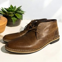 Steve Madden Men&#39;s Harken Boot Size 11 Lace Up Chukka Brown Leather Plai... - $42.88