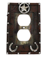 Set Of 2 Rustic Western Star Lucky Horseshoes Double Receptacle Outlet C... - $34.24 CAD