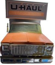 Chevrolet U-Haul Moving Truck Pressed Steel Pre-Owned 19” W/ Roll Up Doo... - $158.39