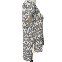 Younique Gauzy Slouchy Top M Aztec Print Asymmetric Sheer Southwestern Pullover - £18.19 GBP