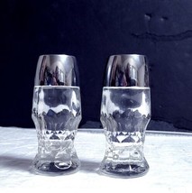 Vintage Anchor Hocking Georgian Clear Glass 4&quot; Salt and Pepper Shakers - £5.95 GBP