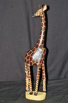 Old Vintage Hand Carved Wooden Giraffe Figurine Tribal Art African Safari Decor - £31.14 GBP