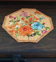 May Blue and Orange Roses Bouquet Octagon Table Topper - £18.91 GBP