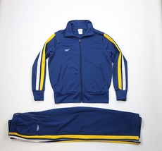 Vtg 90s Speedo Mens Small Spell Out Striped 2 Piece Swimming Warm Up Track Suit - £79.09 GBP