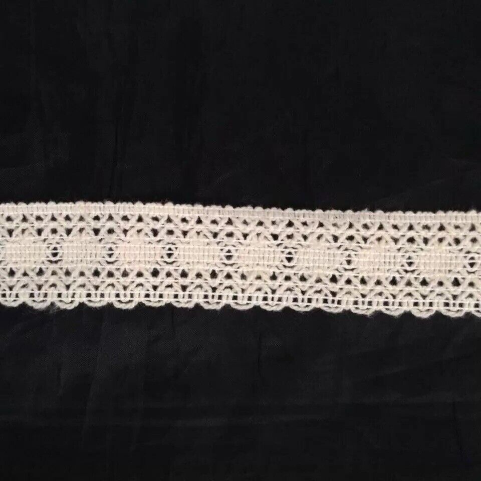 2 Y Natural Cotton Crochet Clunny Scalloped Unique Trim Lace  1&quot; SHIP FR... - $1.35