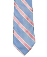 Hart Schaffner Marx Blue Pink White Stripe Silk Cotton Repp Neck Tie Nec... - £11.08 GBP