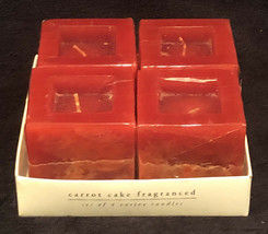 Pier 1 Vintage Red 2” Square Votive Candles Carrot Cake Fragrance 4-Pack... - £19.97 GBP