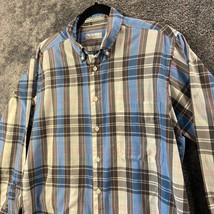 Levis Colorgraphs Shirt Mens Large Blue Plaid Button Up Western Vintage ... - $13.89