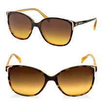 PRADA 01O Heritage Spotted Brown Orange Rectangular Sunglasses PR01OS Authentic - £213.62 GBP