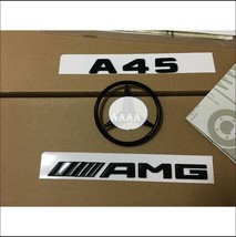 Glossy Black  A45+AMG+Star Letters Trunk Emblem Badge Sticker Decal for ... - £22.46 GBP