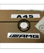 Glossy Black  A45+AMG+Star Letters Trunk Emblem Badge Sticker Decal for ... - £22.44 GBP