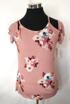 New with Tags Free Kisses Tee Juniors Size Large Cold Shoulder multicolor Floral - £12.03 GBP