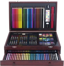 Art Set Kids 142-Piece Wood Drawing Case Coloring Kit Artist Paint Sketc... - £32.27 GBP