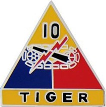 ARMY 10TH ARMORED DIVISION TIGER MILITARY PIN - $18.99