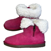 Koolaburra by UGG Pink Sherpa Foldover Aribel Boots Big Girls Size 3 NWOB - £30.69 GBP