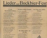 Hamburg Amerika Linie HAPAG Lieder Zum Bockbier Fest Songs for Bock Beer... - $17.82