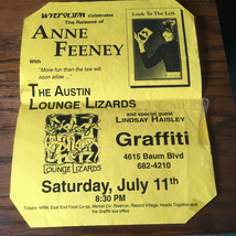 Vintage Graffiti cafe Pittsburgh show flyer handbill Anne Feeney lounge lizards - £15.53 GBP