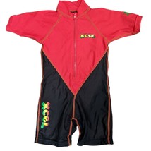 XCel Toddler 3/4 sleeve Shorty UV Shell (Front zip) Size 3 Red Black Col... - £11.00 GBP