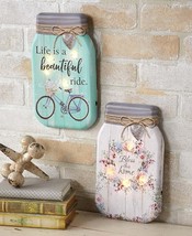 Farmhouse Lighted Canvas Mason Jar Wall Decor 11&quot; H - $18.90