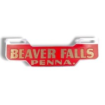 Rare Vintage Beaver Falls Penna License Plate Topper Metal Sign Advertis... - £135.88 GBP