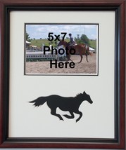 Black or Brown Horse Wall Mount Picture Frame 5x7 Photo (Brown &amp; Creme Mats) - £20.38 GBP