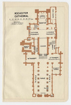 1924 Original Vintage Plan Of Rochester Cathedral / England - £13.45 GBP