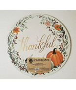 NWT Benson Mills- Set of 4-&quot;Thankful&quot; Autumn Thanksgiving Pumpkin Cork P... - £23.51 GBP