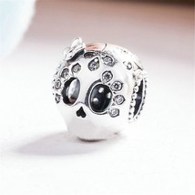 2019 Spring Release 925 Sterling Silver Sparkling Skull Charm With Clear CZ  - £13.74 GBP