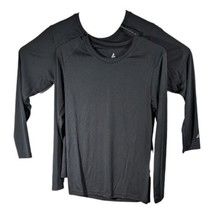 2 Womens Plain LONG SLEEVE Black Shirts Size S Small Shirt - $27.72