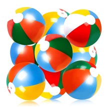 Beach Balls Bulk 12&quot; 10 Pack Inflatable Beach Ball For Kids Pool Party F... - $15.99